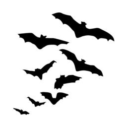 Silhouette Of Flock Flying Bats Halloween Decor - Wall Decal Custom Vinyl Art Stickers - thumbnail 3