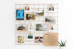 Gold Wire Wall Grid, Free Clips, School Photo Mesh Memo Board, Student Notice Display Panel, Office Metal Memogrid, Moodboard - thumbnail 1