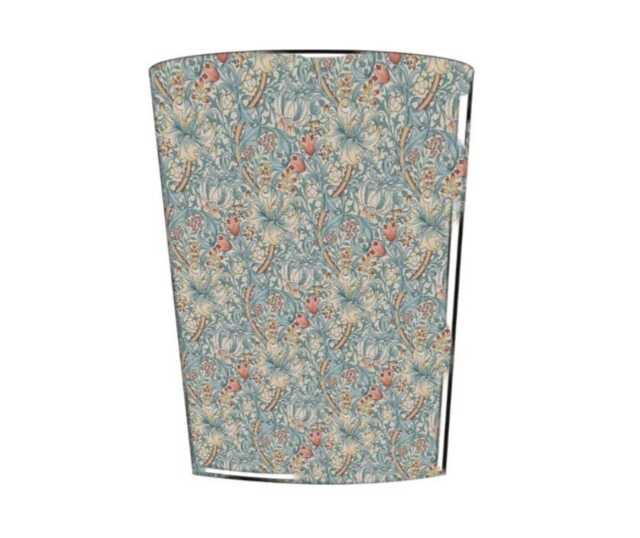William Morris Waste Paper Bin, Fabric Desk Handmade Basket, Decorative Home Office Bin - Golden Lily Tourmaline - image 1
