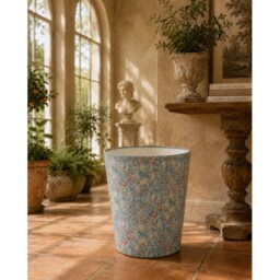 William Morris Golden Lily Tourmaline Waste Paper Bin - Handmade Fabric Basket For Bedroom, Study Or Home Office - thumbnail 3