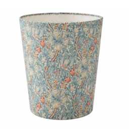 William Morris Golden Lily Tourmaline Waste Paper Bin - Handmade Fabric Basket For Bedroom, Study Or Home Office