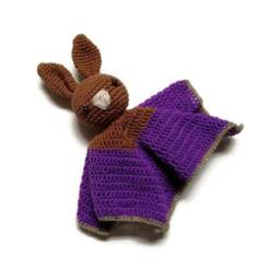 Crochet Bunny Security Blanket Handmade Cotton Baby Lovey - thumbnail 3
