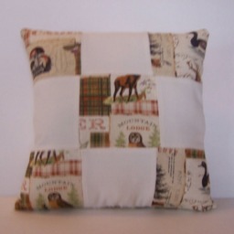 Throw - Toss Pillow Hunting Pattern 14 X Multi-Color 100% Cotton Home Decor Medium Firmness Handmade - thumbnail 4