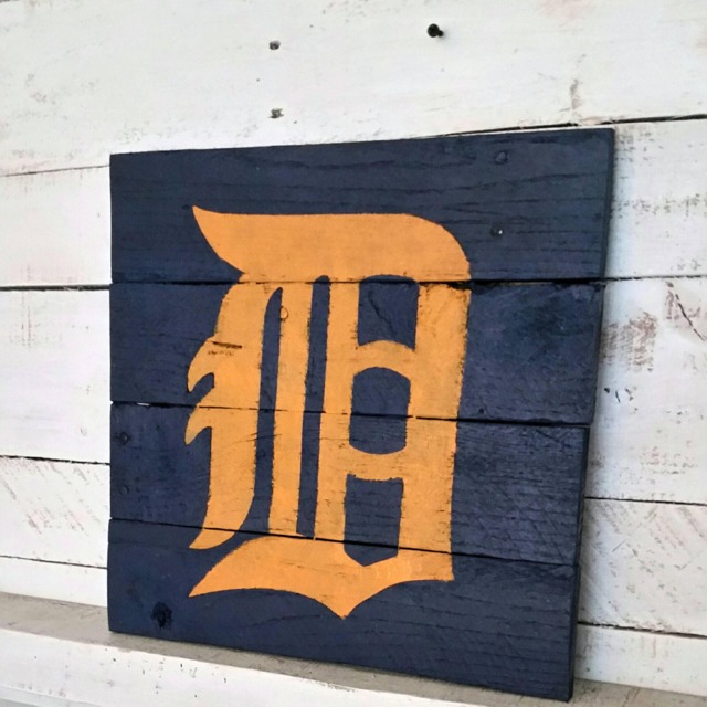 Detroit Wood Sign-Detroit Wall Sign-Pallet Wood Sign-Reclaimed Sign-Old English D Sign-Love Detroit-Pure Michigan-Tigers Sign-Wall Decor - image 1