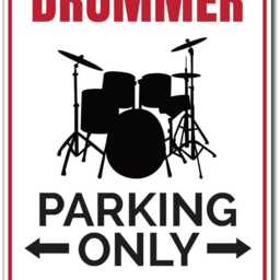Drummer Parking Sign, Gift, Gifts For Drummers, Drum Player, Wall Decor, Boy Room Band Decor Quality Aluminum Signs - thumbnail 2
