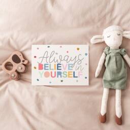 Believe in Yourself Print, Girls Nursery Decor, Toddler Bedroom, Bedroom Prints, Playroom Kids Wall Art - thumbnail 3