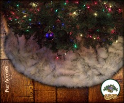 Faux Fur Christmas Tree Skirt - Shaggy Cream Off-White, Usa Made