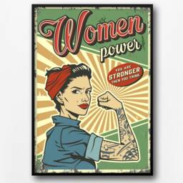 Empowered Woman Vintage Print Feminist Inspirational Wall Art - thumbnail 2