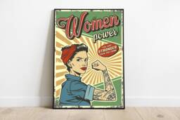 Empowered Woman Vintage Print Feminist Inspirational Wall Art - thumbnail 1