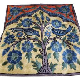 "Silk Embroidery Throw Cushion Cover -2 Birds 16""x16" - thumbnail 2