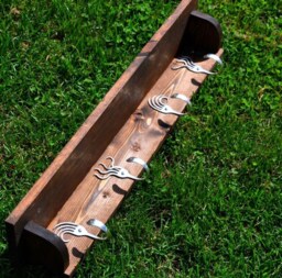 Fork Hooks Coat Rack With Shelf Recycled Silverware Functional Wall Art Storage 30 Inches Long