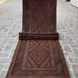Timeless 2'10x13'4 Wool Runner Rug - Elegant Hand-Knotted High Pile Baluchi Carpet Oriental Corridor Boho Accent Gift - thumbnail 3