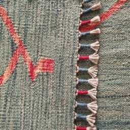 Nordic Runner Kilim Rug, Modern Artisan Scandinavian Afghan Turkish Abstract Art Wool Rug 200x63 cm - thumbnail 3