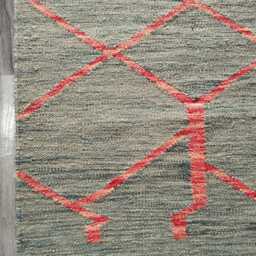 Nordic Runner Kilim Rug, Modern Artisan Scandinavian Afghan Turkish Abstract Art Wool Rug 200x63 cm - thumbnail 4