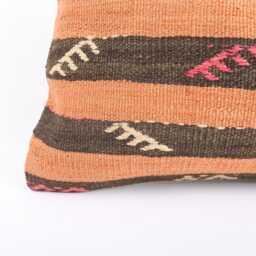 Vintage Turkish Kilim Pillow Cover Handmade Wool, 16x24 - thumbnail 2