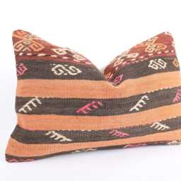 Vintage Turkish Kilim Pillow Cover Handmade Wool, 16x24 - thumbnail 3