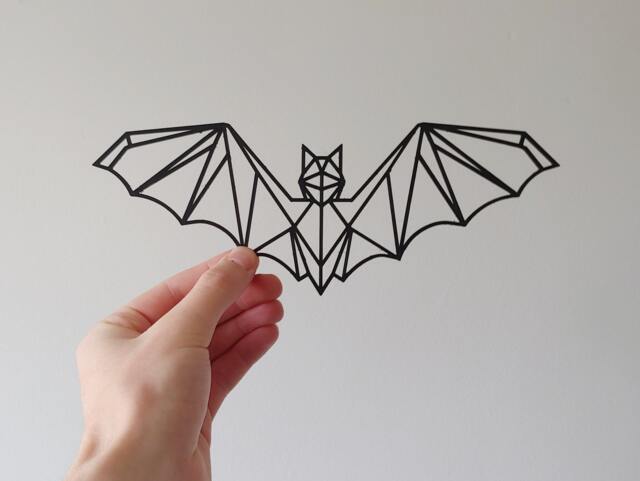 Geometric Bat - Wall Art Hanging Decoration Home Decor Black Printinghive - image 1
