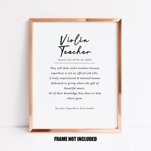 Violin Teacher Definition Print, Violin Tutor Gift, Thank You Music Decor - image 1