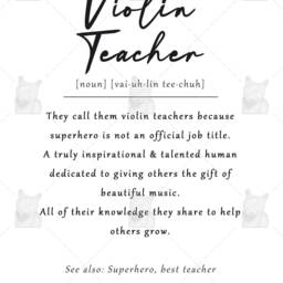 Violin Teacher Definition Print, Violin Tutor Gift, Thank You Music Decor - thumbnail 2