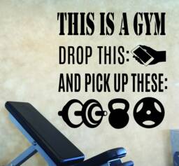 Gym Wall Decal, Fitness Decor, This Is A Drop The Phone & Pick Up These Weights. Sign, Weights Sign - thumbnail 1