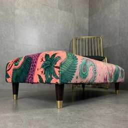 Lynx Dragon Velvet Ottoman, Modern Footstool Coffee Table - thumbnail 4