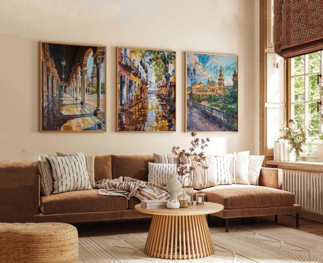Set Of 3 Seville Spain Travel Poster, Art Print, Spanish Wall Art, Decor, Gift - image 1