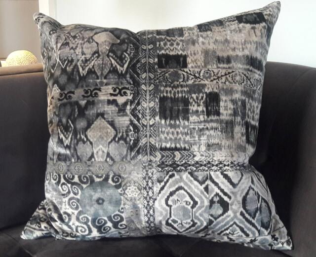 Gp&j Baker Rio in Midnight Persian Kilim Ikat Velvet Pillow Cover - image 1