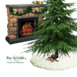 Classic Round Christmas Tree Skirt - Faux Fur White Shag Sheepskin- Holiday Decoration Soft Luxury All Sizes - thumbnail 2