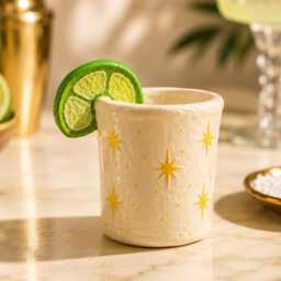 Margarita Shot Glass Decor - Handmade Lime Retro Bar Cart Cocktail Lover Gift Summer Shelf - thumbnail 3