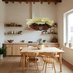 Giant Paper Flower Chandelier Handmade Brown Floral Ceiling Light - thumbnail 2