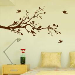 "Tree Branch Wall Decal Love Birds Vinyl Sticker Nursery Leaves Hearts 56"" Wide X 28" - thumbnail 2