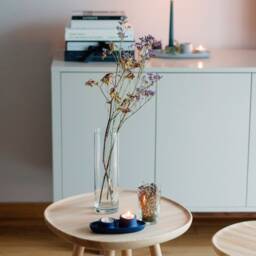 Navy Cast Iron Candle Holder Modern Tealight & Taper Stand - thumbnail 2