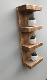 Rustic Shelving, Tiered Wall Hung Shelving Unit, Bathroom - thumbnail 1