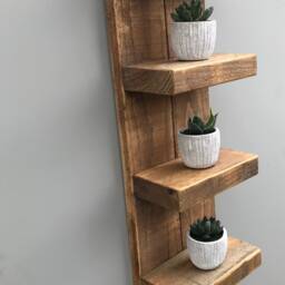 Rustic Shelving, Tiered Wall Hung Shelving Unit, Bathroom - thumbnail 3