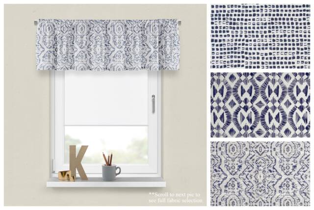 Space Blue Linen Valance - Premier Prints Belgian Panel - Navy Designer Window Treatments - Straight Or Wavy Luxury Valance - image 1