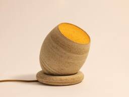 Ceramic Table Lamp, Desk Accessories, Night Light, Bedside Led Office Tabla - Beige & White