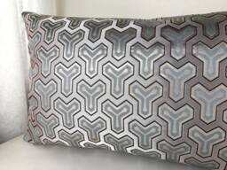 White & Silver Geometric Brocade Pillow Case, Japanese Obi Brocade, Sofa Bedding, Japan Throw Pillow, Kimono Cushion, Wedding Decor