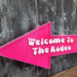 Last Rodeo Bachelorette Decor - Pink Cowboy Disco Ball Custom Hen Party Sign - thumbnail 3