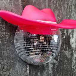 Last Rodeo Bachelorette Decor - Pink Cowboy Disco Ball Custom Hen Party Sign - thumbnail 2