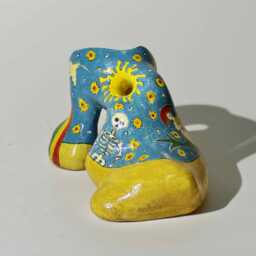 Handmade Ceramic Vase Painted Folklore Art, Unique Home Decor - thumbnail 2