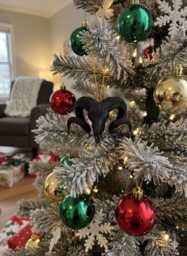 Ram Skull Christmas Bauble, Gothic Xmas Tree Ornament, Alternative Decor, Unique Decorations