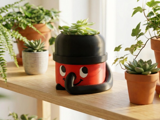 Henry Hoover Inspired Vacuum Cleaner Plant Pot, Funny Desk Planter, Succulent Pot Ornament - image 1