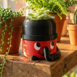 Henry Hoover Inspired Vacuum Cleaner Plant Pot, Funny Desk Planter, Succulent Pot Ornament - thumbnail 2