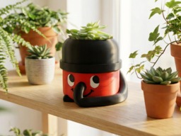 Henry Hoover Inspired Vacuum Cleaner Plant Pot, Funny Desk Planter, Succulent Pot Ornament - thumbnail 1