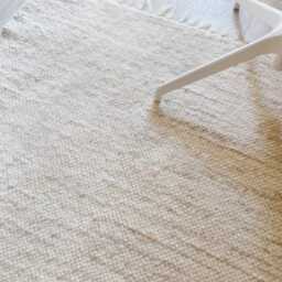 Handmade Wool Rug, Handwoven Natural White Carpet, Minimalist Cozy Living Room Decor, Scandinavian Rug - thumbnail 2