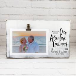And So Our Adventure Continues Anniversary Picture Frame, Yearly Family Vacation Photo Couples Gift, Sonogram Pic - thumbnail 3