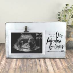 And So Our Adventure Continues Anniversary Picture Frame, Yearly Family Vacation Photo Couples Gift, Sonogram Pic - thumbnail 2