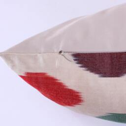 Ikat Silk Velvet Pillow 16x24 - Handmade Boho Cushion Cover Turkish Home Decor Accent - thumbnail 3