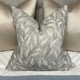 Sanderson Osier Fabric, Leaf Trail Cushion Cover, Decorative Pillow, Sofa Pillow Throw/Countryside Decor - Grey Ivory- Double Sided - thumbnail 4