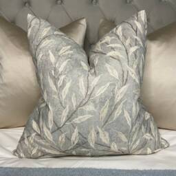 Sanderson Osier Fabric, Leaf Trail Cushion Cover, Decorative Pillow, Sofa Pillow Throw/Countryside Decor - Grey Ivory- Double Sided - thumbnail 2